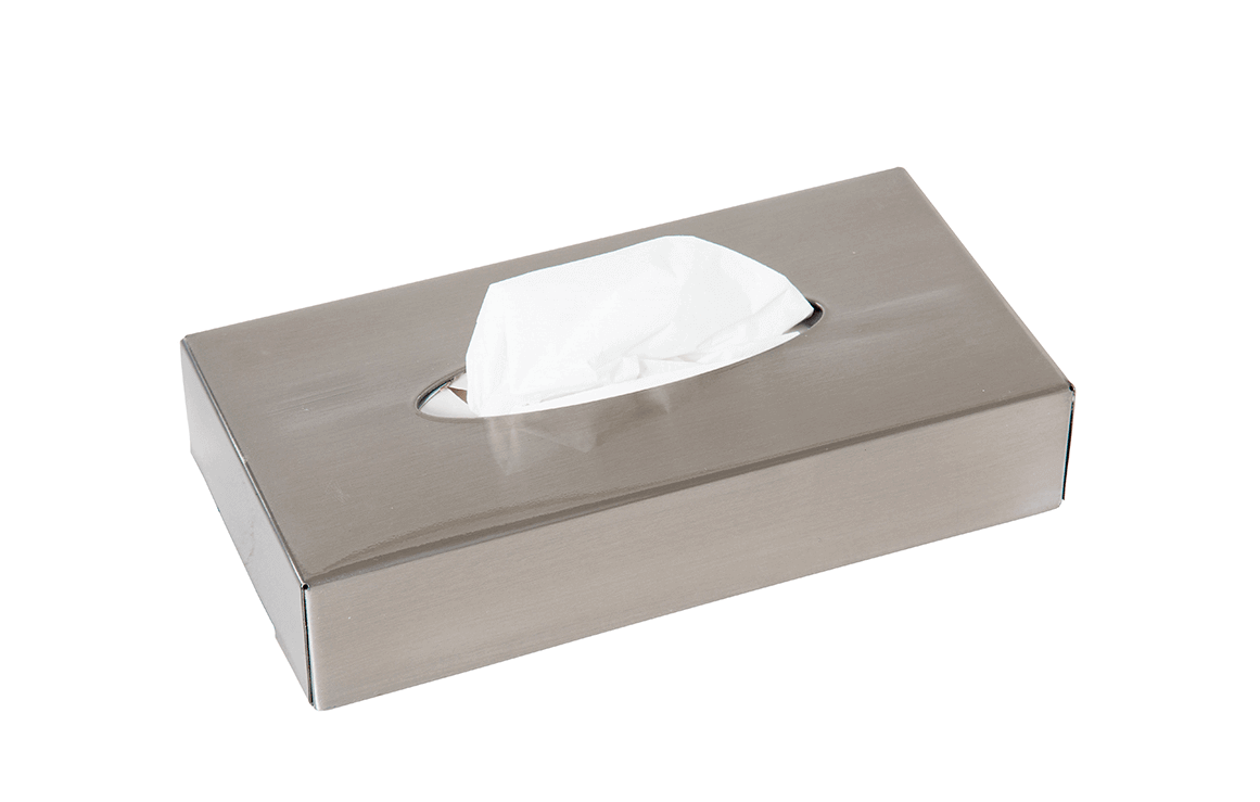 Tissues dispenser rectangular, Brushed Steel